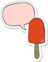 cartoon lollipop and speech bubble sticker vector