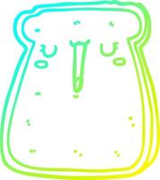 cold gradient line drawing cartoon toast vector