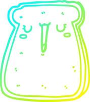 tostada de dibujos animados de dibujo de línea de gradiente frío vector