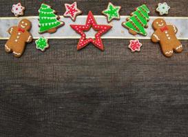 Christmas ginger and honey colorful cookies photo