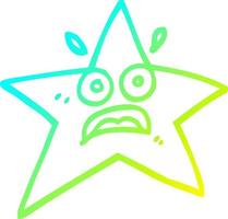 cold gradient line drawing funny cartoon star vector