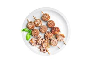 kebab offal meat pork Troyes food fresh dish healthy meal food snack on the table copy space food background rustic photo