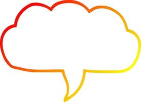 warm gradient line drawing cartoon cloud speech bubble vector