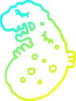 cold gradient line drawing cartoon germ vector
