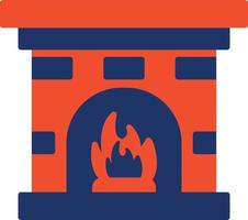 Fireplace Color Icon vector