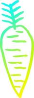 cold gradient line drawing cartoon root vegetable vector