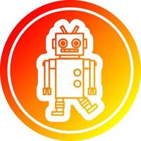 dancing robot circular in hot gradient spectrum vector