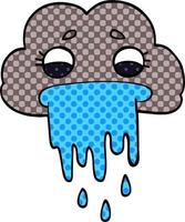 cartoon doodle rain cloud vector