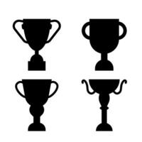 set of trophy silhouette. vector illustration