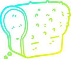 cold gradient line drawing cartoon wholemeal bread vector
