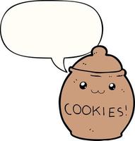 cartoon cookie jar and speech bubble vector