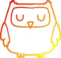 warm gradient line drawing cartoon owl vector