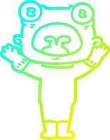 cold gradient line drawing cartoon weird alien communicating vector