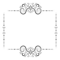 Calligraphic Decorative frame rectangular background with Ornamental golden design, vintage border frame vector