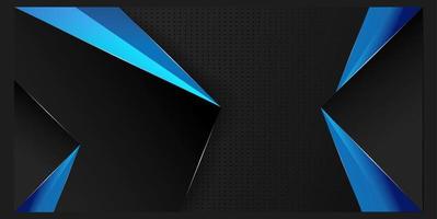 Background Abstract in Black Color with 3d Blue Triangle Object Metal Texture vector