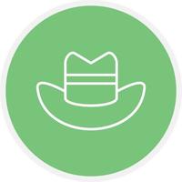 Cowboy Hat Line Circle vector