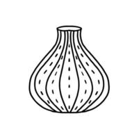 Ceramic vase in doodle style. Hand drawn image for print, sticker, web, various designs. Vector element.