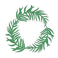 Green leaves wreath vector illustration. Natural plant element isolated on white background..or Artwork