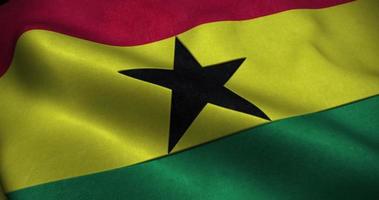 Ghana wuivende vlag naadloze loops animatie video