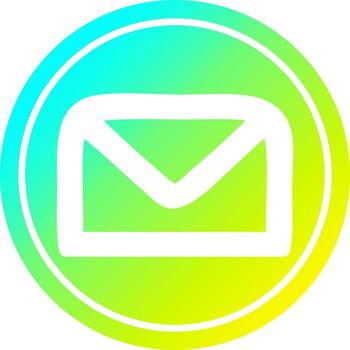 sobre carta circular en espectro de gradiente frío vector