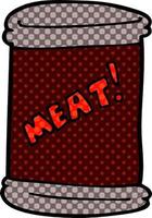 cartoon doodle can of meat vector