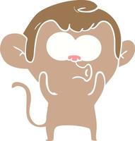 flat color style cartoon hooting monkey vector