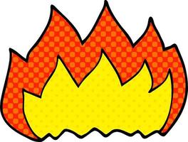 cartoon doodle hot flame vector