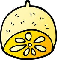 cartoon doodle lemon fruit vector