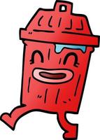 cartoon doodle waste bin vector