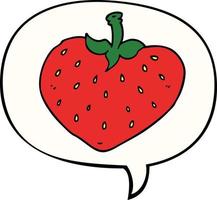 cartoon strawberry and speech bubble vector