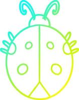 cold gradient line drawing cartoon ladybug vector