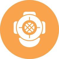 Diving Helmet Glyph Circle Multicolor vector