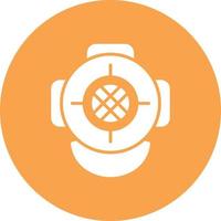 Diving Helmet Glyph Circle Multicolor vector