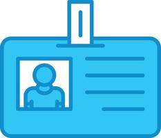 Id Card Line Filled Blue vector
