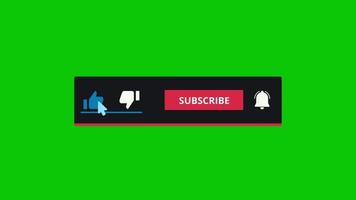 botón de suscripción al canal de youtube de pantalla verde