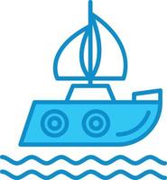 Sailing Line Filled Blue vector