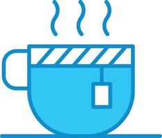 Tea Cup Line Filled Blue vector