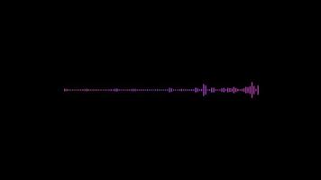 Digital audio spectrum sound wave effect animation with 2d concept and black background video