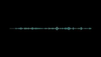 Digital audio spectrum sound wave effect animation with 2d concept and black background video