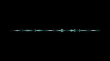 Digital audio spectrum sound wave effect animation with 2d concept and black background video