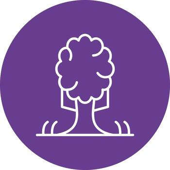 Tree Line Circle Multicolor vector