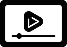 icono de glifo de reproductor de video vector