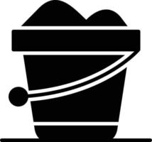 Sand Bucket Glyph Icon vector