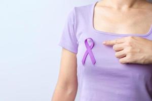 purple Ribbon for Violence, Pancreatic, Esophageal, Testicular cancer, Alzheimer, epilepsy, lupus, Sarcoidosis and Fibromyalgia. Awareness month and World cancer day concept