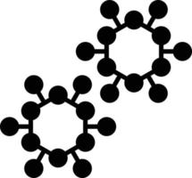 icono de glifo de estructura de molécula vector