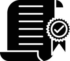 Certificate Glyph Icon vector