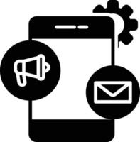 Mobile Marketing Glyph Icon vector