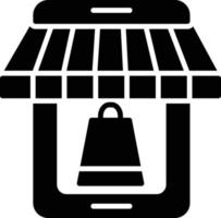 Mobile Store Glyph Icon vector