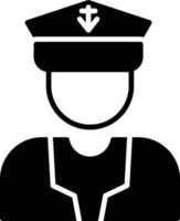 Captain Glyph Icon vector