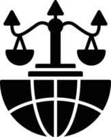 icono de glifo de derecho internacional vector